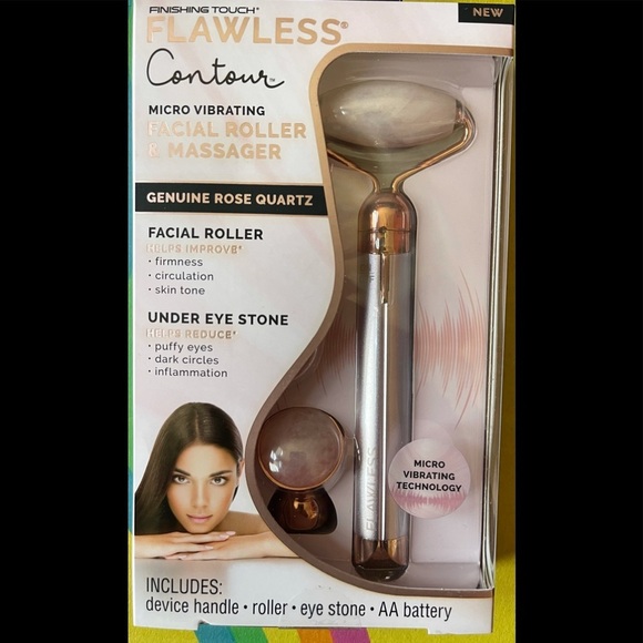 Finishing Touch | Skincare | Finishing Touch Flawless Contour Vibrating  Facial Roller Massager Rose Quartz